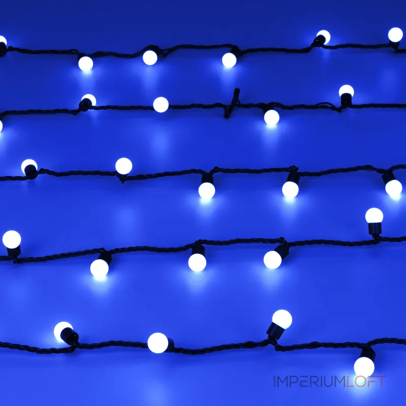 Arlight Светодиодная гирлянда ARD-BALL-CLASSIC-D17.5-10000-BLACK-100LED BLUE 230В 7Вт Ardecoled IP65 025582