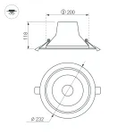 Arlight Светильник LTD-LEGEND-R230-35Вт Warm3000 WH 50 deg IP20 027320(1)