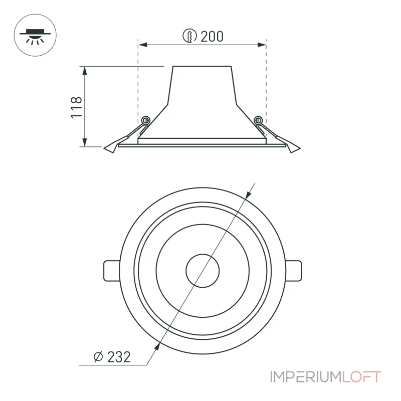 Arlight Светильник LTD-LEGEND-R230-35Вт Warm3000 WH 50 deg IP20 027320(1)