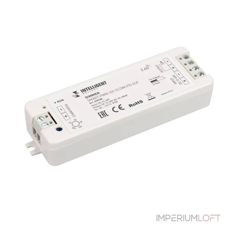 Arlight INTELLIGENT ARLIGHT Диммер SMART-PWM-101-72-DIM-PD-SUF 12-48В 1x8A SS 2.4G IARL IP20 038180 Arlight INTELLIGENT ARLIGHT Диммер SMART-PWM-101-72-DIM-PD-SUF 12-48В 1x8A SS 2.4G IARL IP20 038180