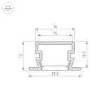 Arlight Профиль PDS-FS-2000 ANOD Алюминий 038687