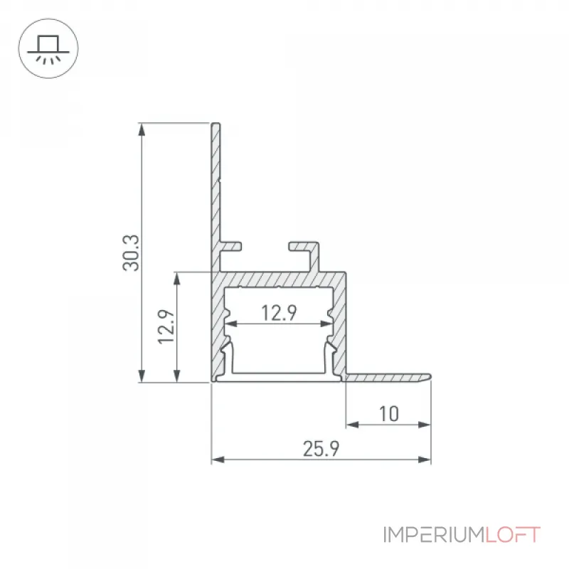 Arlight Профиль ARH-CEIL-S16-2000 ANOD Алюминий 034977