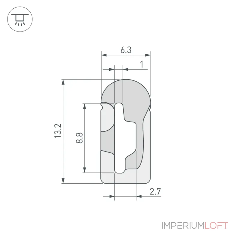 Arlight Силиконовый профиль WPH-FLEX-0613-SIDE-S8-5м WHITE Силикон 040265