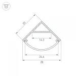 Arlight Профиль SL-KANT-H20-2000 BLACK Алюминий 049016