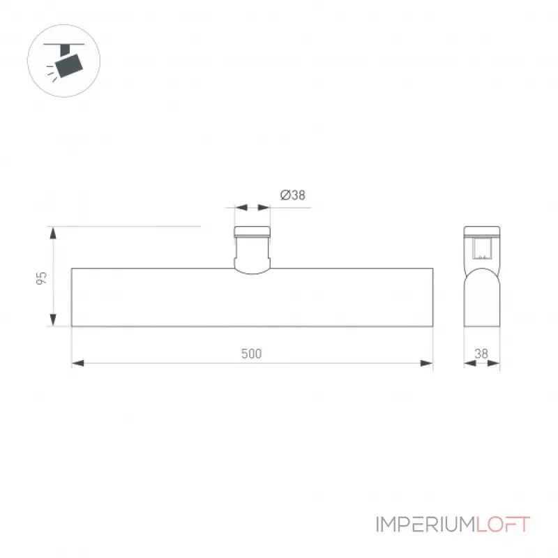 Arlight Светильник ART-APRIORI-FLAT-L500-15Вт Day4000 BK 120 deg 48В IP20 039399