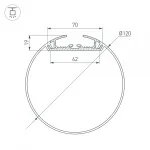 Arlight Профиль SL-ROUND-D120-2000 ANOD Алюминий 019267