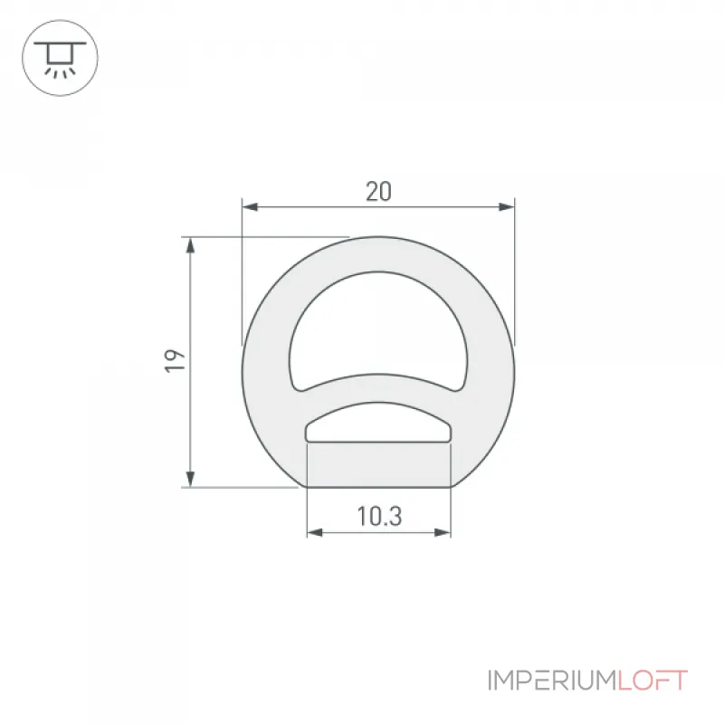Arlight Силиконовый профиль WPH-FLEX-D20-TOP-S10-50м WHITE Силикон 040833