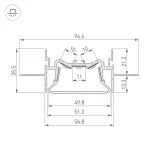 Arlight Профиль FOLED-50-CEIL-CENTER-2000 Алюминий 035769