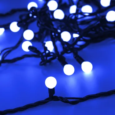 Arlight Светодиодная гирлянда ARD-BALL-CLASSIC-D13-10000-BLACK-100LED BLUE 230В 7Вт Ardecoled IP65 025570
