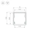 Arlight Профиль SL-MINI-15-2000 ANOD Алюминий 049019