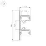 Arlight Профиль ARH-WALL-1849-DUAL-2000 ANOD Алюминий 036339