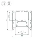 Arlight Профиль ARH-POWER-W88-COMFORT-2000 ANOD Алюминий 036363