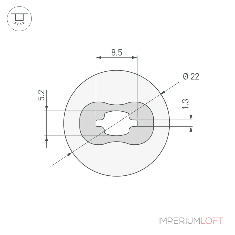 Силиконовый профиль WPH-FLEX-D22-360deg-S8-5м WHITE Arlight Силикон 045847