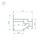Arlight Профиль STRETCH-25-WALL-SIDE-2000 Алюминий 040061