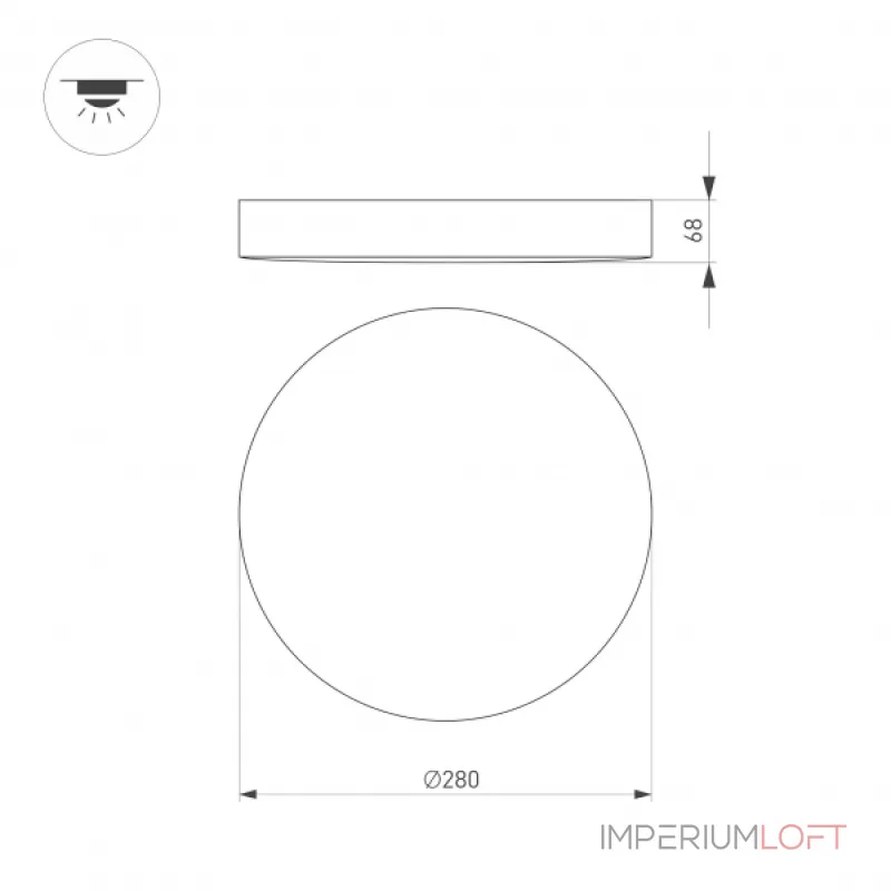 Arlight Светильник SP-FLOWER-R280-15Вт Warm3000 WH 110 deg 230В IP54 049794