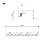 Arlight Светильник MS-ORIENT-BUILT-TURN-TC-S67x300-20Вт Warm3000 BK-BK 30 deg 230В IP20 037210