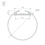 Arlight Профиль SL-ROUND-D120-2000 ANOD Алюминий 019267
