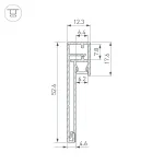 Профиль PLINTUS-H54B-2000 BLACK Arlight Алюминий 046140