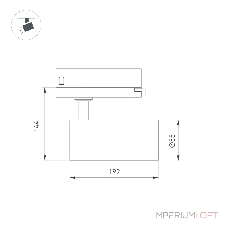 Arlight Светильник LGD-ARTEMIS-TRACK-4TR-R55-12Вт Warm3000 BK 8-80 deg 230В IP20 048326