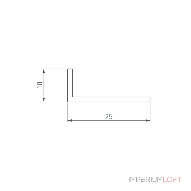 Arlight Уголок ARH-W25х10х1 5-2000 ANOD Алюминий 053357