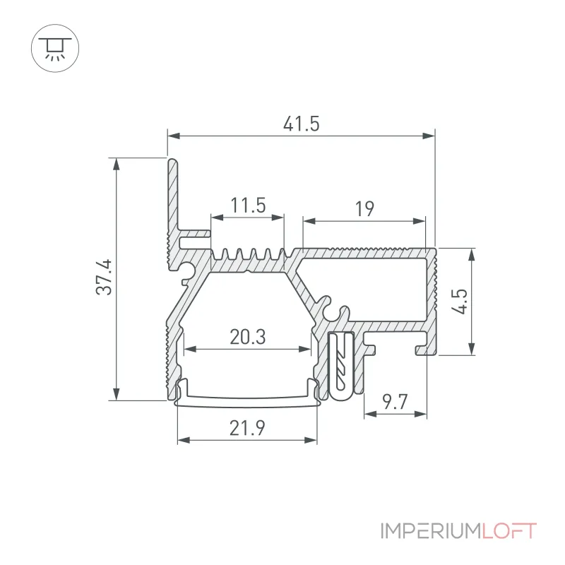 Arlight Профиль STRETCH-20-WALL-D-SIDE-2000 WHITE Алюминий 042945