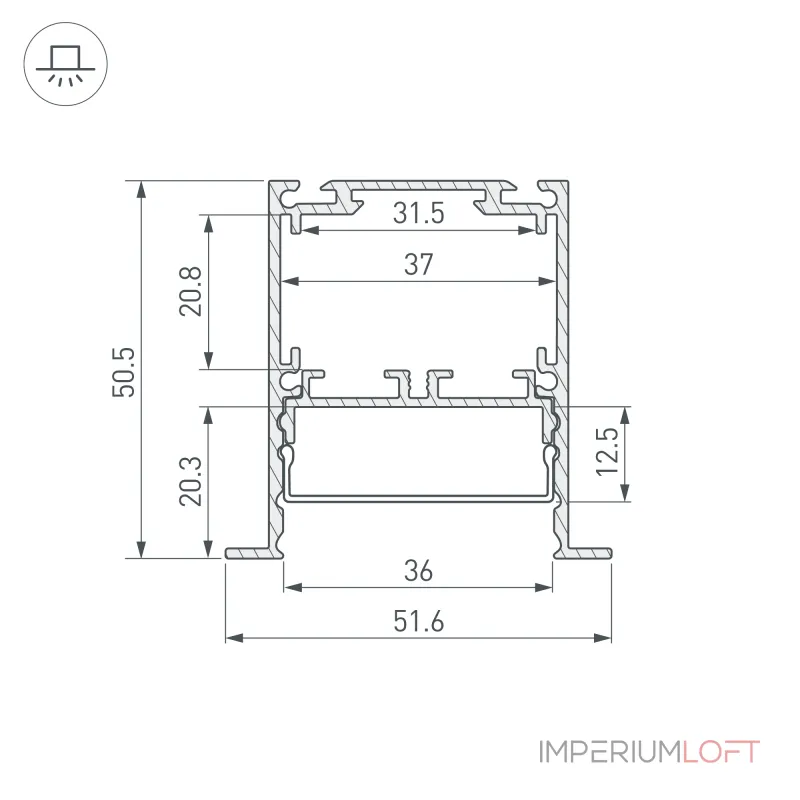 Профиль SL-LINIA52-3L-F-2000 ANOD BLACK Arlight Алюминий 044685