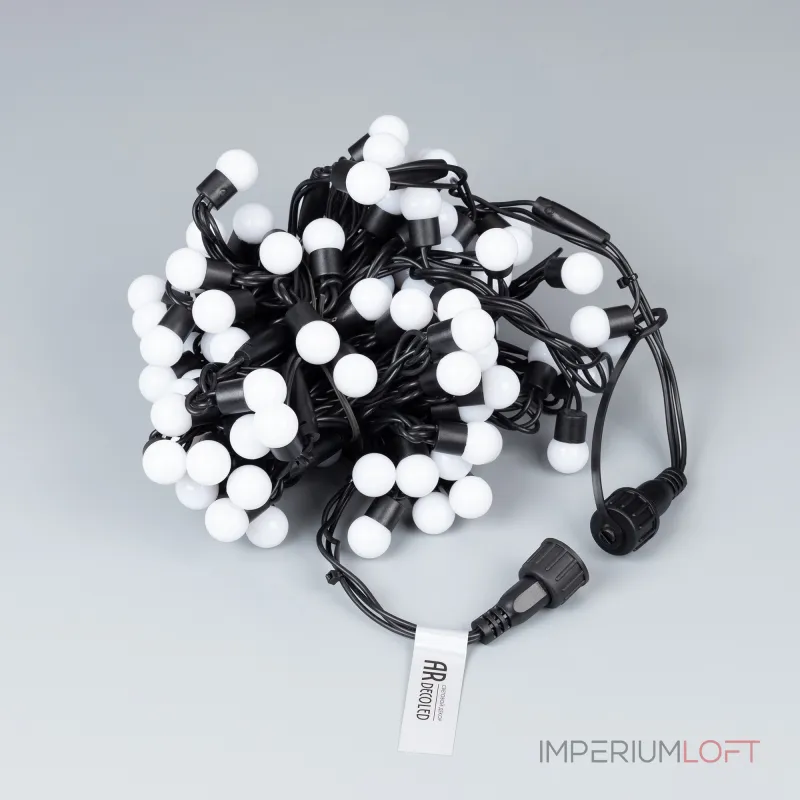 Arlight Светодиодная гирлянда ARD-BALL-CLASSIC-D17.5-10000-BLACK-100LED BLUE 230В 7Вт Ardecoled IP65 025582