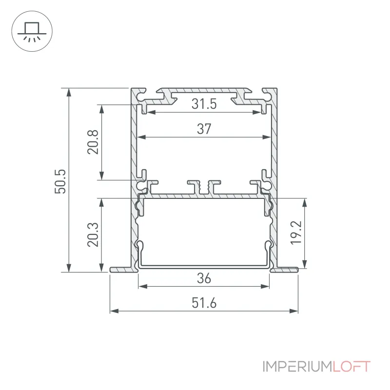 Профиль SL-LINIA52-3L-F-2000 ANOD BLACK Arlight Алюминий 044685