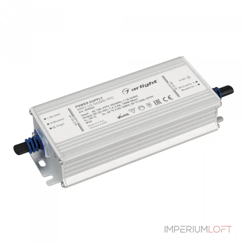 Блок питания ARPJ-LG-562800-PFC 100Вт 25-56В 1.3-2.8A Arlight IP67 039543