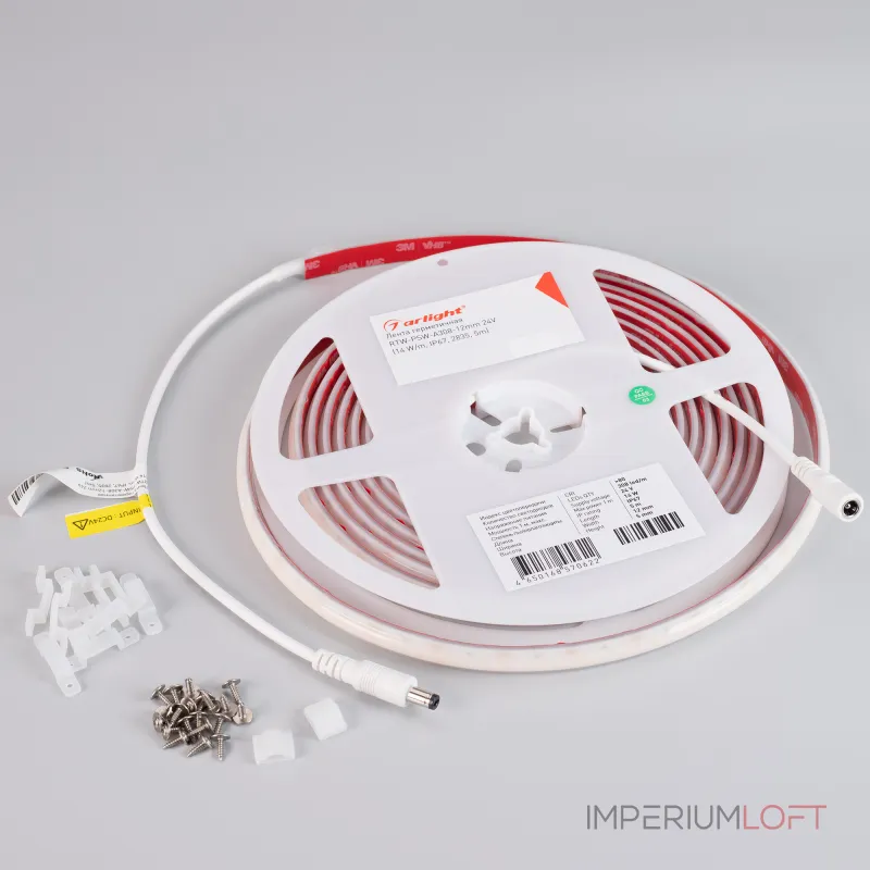 Лента герметичная RTW-PSW-A308-12mm 24В White6000 14 В/м IP67 2835 5м Arlight 045292