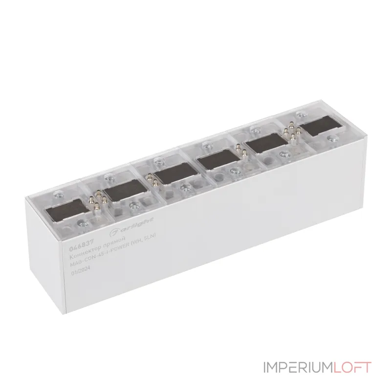 Arlight Коннектор прямой MAG-CON-45-I-POWER WH 5LN IP20 046837 Arlight Коннектор прямой MAG-CON-45-I-POWER WH 5LN IP20 046837