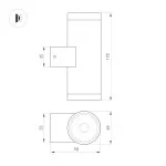 Светильник LGD-RAY-WALL-TWIN-R65-2x9Вт Warm3000 GR 23 deg 230В Arlight IP65 038154