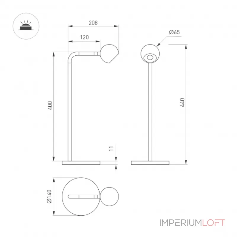 Arlight Светильник SP-OTTORI-TAB-6Вт Warm3000 BK 30 deg 230В IP20 051020