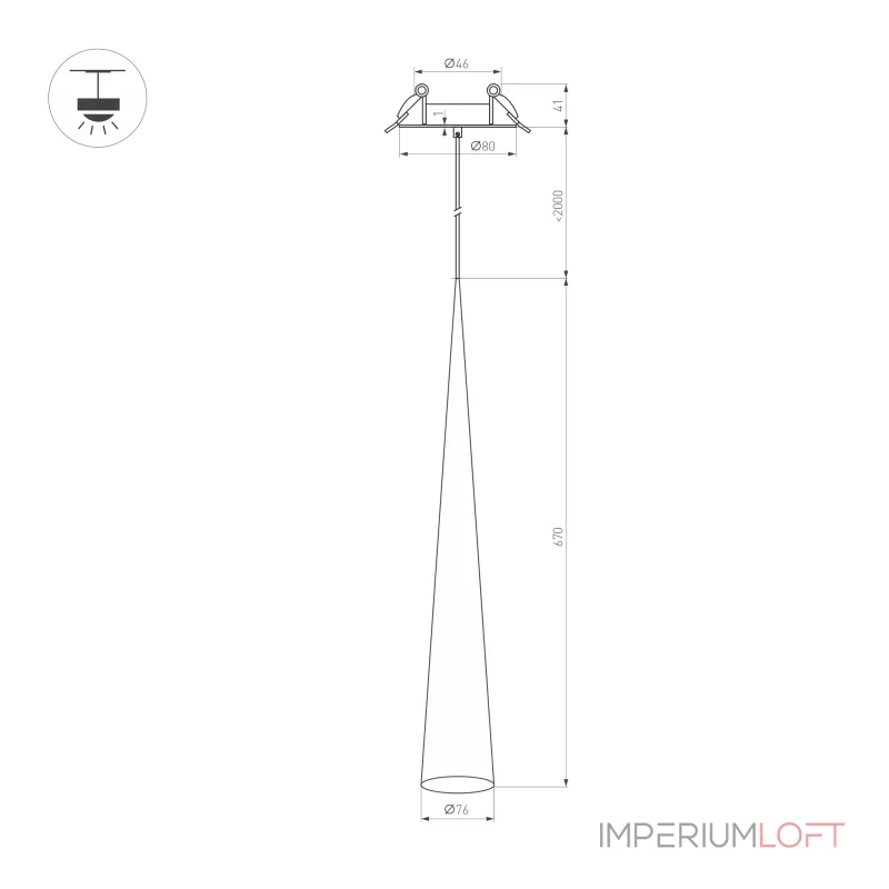 Arlight Светильник SP-STIRIA-L600-R76-5Вт Warm3000 GR 36 deg 230В IP20 054461