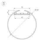 Arlight Профиль SL-ROUND-D120-2000 ANOD Алюминий 019267