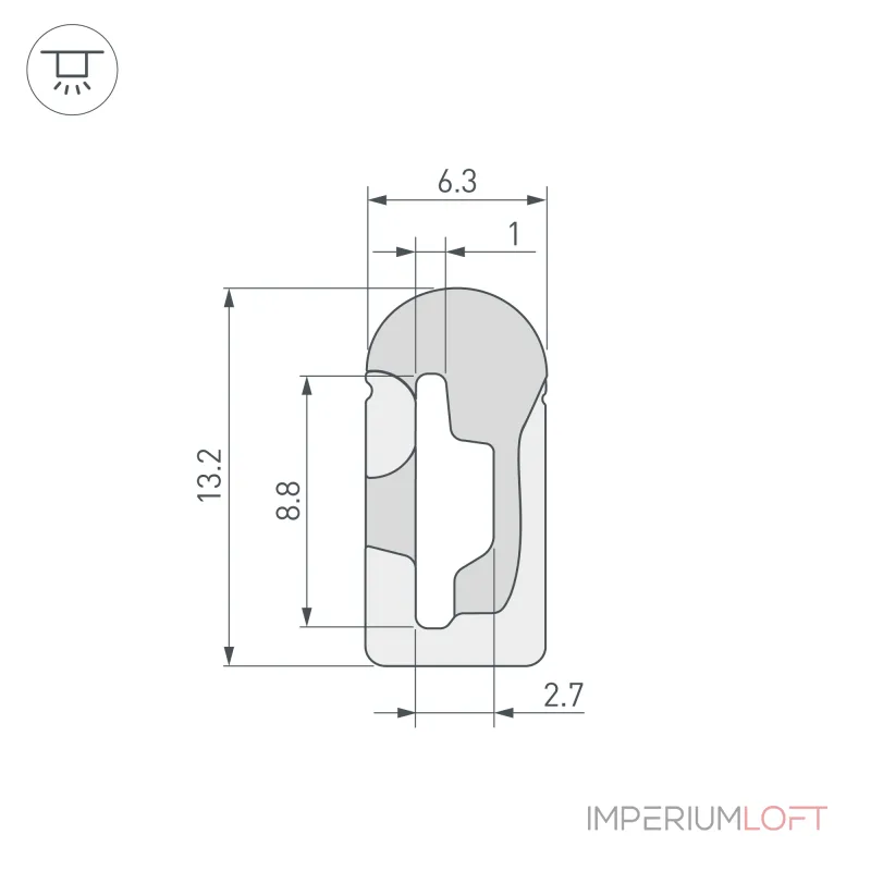 Arlight Силиконовый профиль WPH-FLEX-0613-SIDE-S8-5м WHITE Силикон 040265