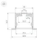 Arlight Профиль SL-LINIA49M-F-2000 BLACK Алюминий 036513