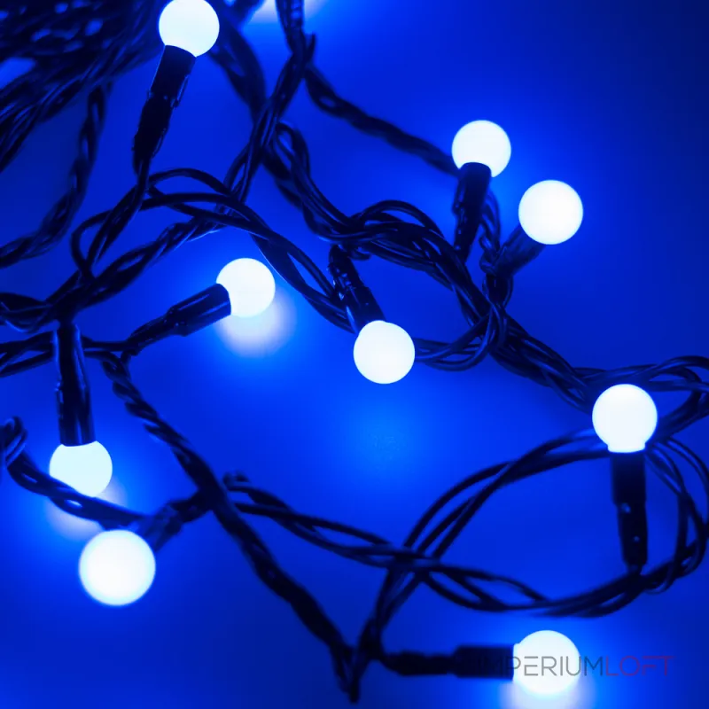 Arlight Светодиодная гирлянда ARD-BALL-CLASSIC-D13-10000-BLACK-100LED BLUE 230В 7Вт Ardecoled IP65 025570