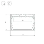 Arlight Профиль с экраном SL-LINE-4932-2500 BLACK+OPAL Алюминий 027988