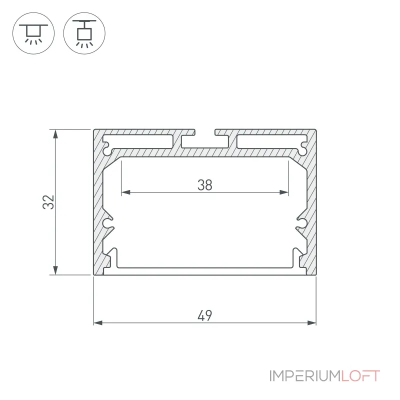 Arlight Профиль с экраном SL-LINE-4932-2500 BLACK+OPAL Алюминий 027988 Arlight Профиль с экраном SL-LINE-4932-2500 BLACK+OPAL Алюминий 027988