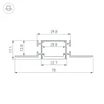 Профиль FANTOM-BENT-W23-SIDE-2000 ANOD Arlight Алюминий 040331(1)