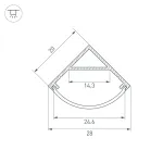 Arlight Профиль SL-KANT-H20-2000 ANOD Алюминий 049015