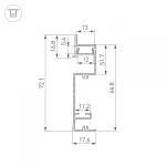 Профиль PLINTUS-H73-F-2000 BLACK Arlight Алюминий 043480