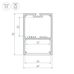 Arlight Профиль SL-LINE-4970-3000 ANOD Алюминий 036203