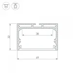 Arlight Профиль с экраном SL-LINE-4932-2500 BLACK+OPAL Алюминий 027988