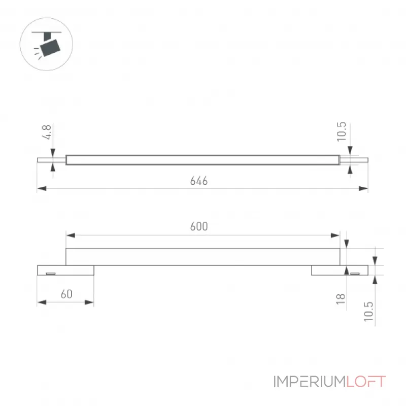 Светильник MAG-MICROCOSM-FLAT-L600-16Вт Day4000 BK 100 deg 24В Arlight IP20 043274