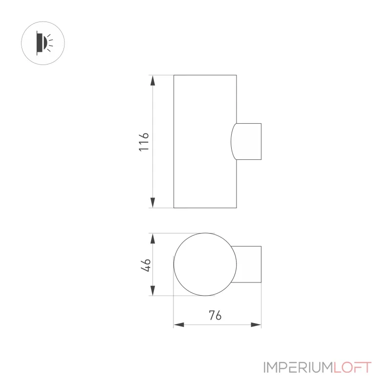 Arlight Светильник KT-RAY-WALL-TWIN-R46-2x3Вт Warm3000 GR 24 deg 24В IP65 034137