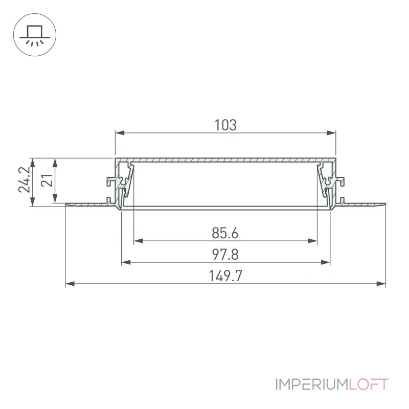 Arlight Профиль SL-LINIA97-FANTOM-2000 ANOD Алюминий 034987 Arlight Профиль SL-LINIA97-FANTOM-2000 ANOD Алюминий 034987