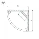 Arlight Профиль SL-KANT-H16-3000 ANOD Алюминий 036041