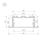 Arlight Профиль KLUS-POWER-W50-FS-2000 ANOD Алюминий 028919
